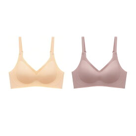 2枚セット ナイトブラ 育乳 昼夜兼用 シームレス ノンワイヤー 後ろホック 大きいサイズ 一体型パッド かわいい しっかりホールド 背中ホック 産後 妊娠 授乳ブラ 盛れる 楽 夜用 補正 ストレスフリー フィット ブラジャー ブラ