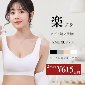 18日23:59迄【ポイント3倍】 2枚セット ナイトブラ シームレス 育乳 昼夜兼用 ノンワイヤー 24H 使える 大きいサイズ 一体型パッド かわいい しっかりホールド 産後 妊娠 授乳ブラ 盛れる 楽 夜用 補正 ストレスフリー フィット ブラジャー ブラ