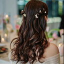 【蝶々×パールの柔和な印象】アレンジピン　スターモチーフ　前撮りヘアアクセ　披露宴ヘアヘアアクセ　花嫁ヘアピン…