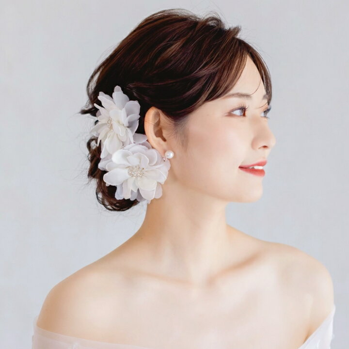 楽天市場】【白花ヘッドドレス】【ファブリックフラワー】 大きめ オフ 