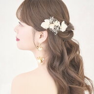 【大人可愛いフラワーヘッドドレス】小枝アクセサリー 小枝 ヘッドコサージュ ビジュー ブライダル 花嫁 …