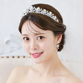 【ランキング 第1位】【横幅広めのティアラ】【横までしっかりデザインが見える】 結婚式　ジルコン　挙式　ウェディング　ビジュー　プリンセス　王冠　ダイヤモンド風　大きめティアラ T52