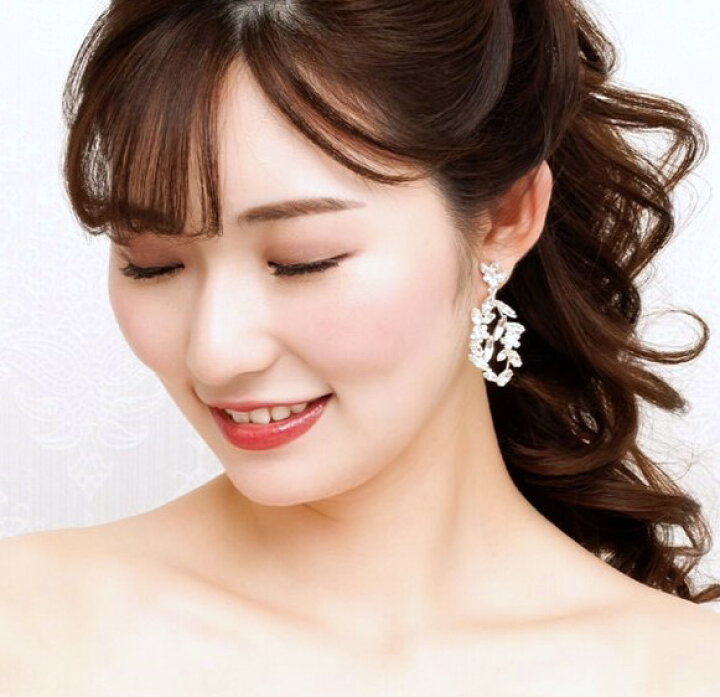 楽天市場】パール イヤリング ピアス 大ぶり ビジュー ウェディング 