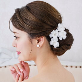 【ランキング 第1位 】【白花ヘッドドレス】 小さめ オフ白ヘッドドレス　髪飾り　ウェディング ビジュー 小枝　ウエディング 花　成人式 和装　 結婚式 和 ブライダル ヘッドアクセ ヘッドアクセサリー 花 白無垢 色打掛 花嫁 小さめ 袴 和風 花飾り
