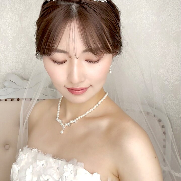 楽天市場】【清楚なパールネックレス】【小花ビジューのきらめき】結婚 