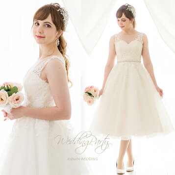楽天市場】 ミモレ丈ドレス : ANNAN WEDDING 