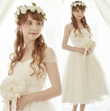 anan wedding ミモレ丈ウェディングドレス