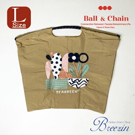 正規品 【 Ball＆Chain ボールアンドチェーン 】 Lサイズ SEAGREEN 正規販売店 刺繍 バッグ ball&chain ball & chain プレゼント 正規 誕生日 おしゃれ 折りたたみ かわいい HIDEAKI MIHARA 2WAY A4 トート ショルダー 高級感 贈り物 植物 植木鉢 鉢植え