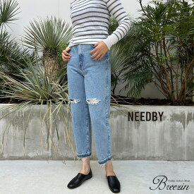 ◇ NEEDBY heritage ニードバイヘリテージ LISA │ デニム ハイライズ テーパード デニムパンツ ダメージ レディース ボトム パンツ 低身長 カジュアル