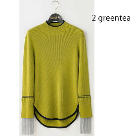 【イベント対象商品！】 LalliaMu ラリアムー シアー プリーツ カフ リブニット │ レディース トップス リブ リブ編み おしゃれ かわいい オフィス ホームケア 黒 白 暖かい ハイゲージニット