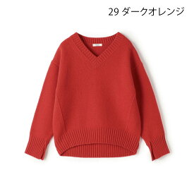 ◇ MACPHEE マカフィ ラム カシミヤ Vネック プルオーバー │ TOMORROWLAND トゥモローランド おしゃれ レディース ニット ウール オフィス ゆったり きれいめ かわいい ラムズウール