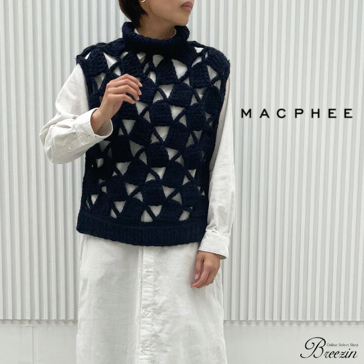 楽天市場】◇ MACPHEE マカフィ ハンドクロシェハイネックベスト 