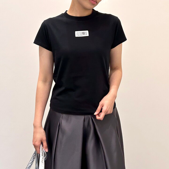 楽天市場】◇ MM6 メゾンマルジェラ MM6ロゴラベルクロップドTシャツ 