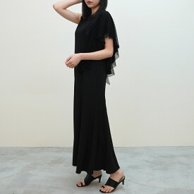 1点もの！MAX50％OFF！ RISLEY リズレー アシンメトリードッキングフリルワンピース ｜ ドレス きれいめワンピース 女性らしさ 3WAYワンピース