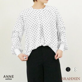 1点もの！MAX50％OFF！&ポイント20倍！ BRAHMIN ブラーミン デシン ドット ブラウス │ レディース かわいい おしゃれ オフィス シンプル カジュアル きれいめ 白 黒 ポリエステル レイヤード シャツ ドレッシー