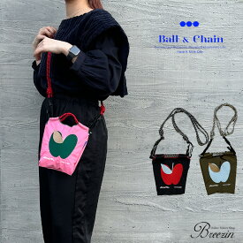 正規品 【 Ball＆Chain ボールアンドチェーン 】 S.APPLE刺繍バック アップルショルダー紐付 S 323201 Ball＆Chain正規販売店 B&C刺繍ショッピングバッグ