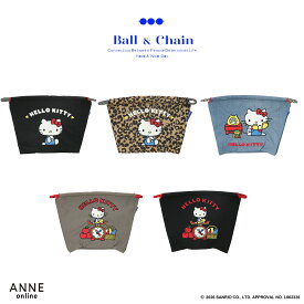 正規品 Ball＆Chain ボールアンドチェーン HELLO KITTY ！ ハローキティ キティ サンリオ キティちゃん 正規販売店 刺繍 バッグ ball&chain ball & chain プレゼント 正規 おしゃれ ポーチ かわいい 高級感 ファスナー付き
