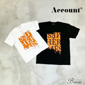 ポイント10倍＆10％offクーポン対象！ 【 Account アカウント 】 ペイントロゴユニセックスTシャツ シャツ ペイント ホワイト ブラック ブランド プリント ユニセックス