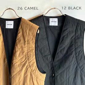 ◇ ANTHOM アントム ナイロン混 キルティングジレ │ キルティング ジレベスト ライナー クール リラックス シルエット レディース