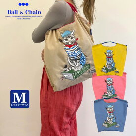 正規品 【 Ball＆Chain/ボールアンドチェーン】P.CAT刺繍エコバッグ 313009（Mサイズ）Ball＆Chain正規販売店//バンド刺繍ショッピング/ECOバッグ〈2点以上購入で最短翌日お届けの宅配便発送！〉