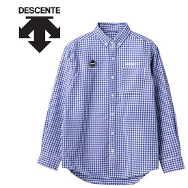 メール便配送 デサント DESCENTE ギンガムチェック ボタンダウン ロングスリーブシャツ メンズ DMMVJB63-BLWH