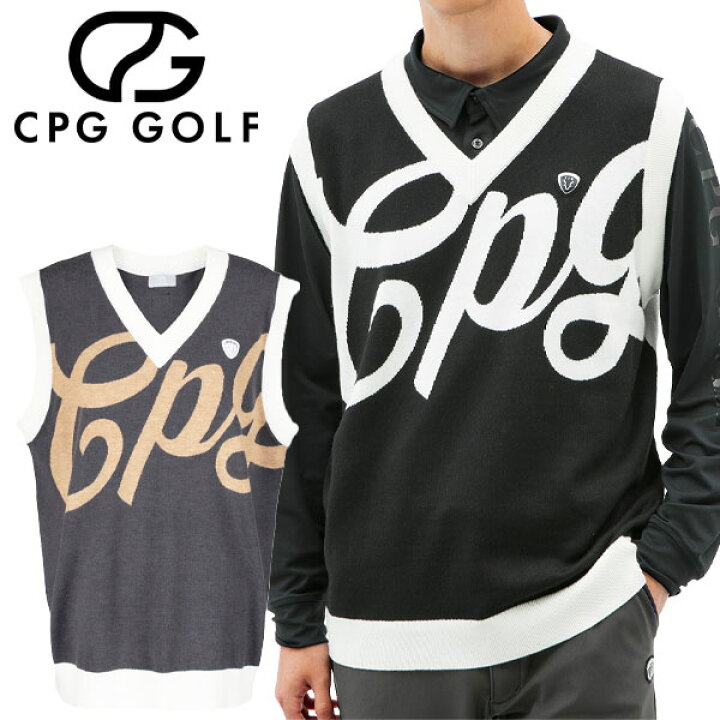 楽天市場】CPG GOLF インターシャビッグロゴニットベスト メンズ  