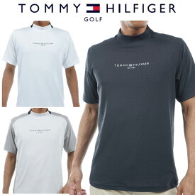 トミーヒルフィガー ゴルフ リンクスジャガード 半袖モックネックシャツ メンズ 2024春夏 ゴルフウェア THMA431