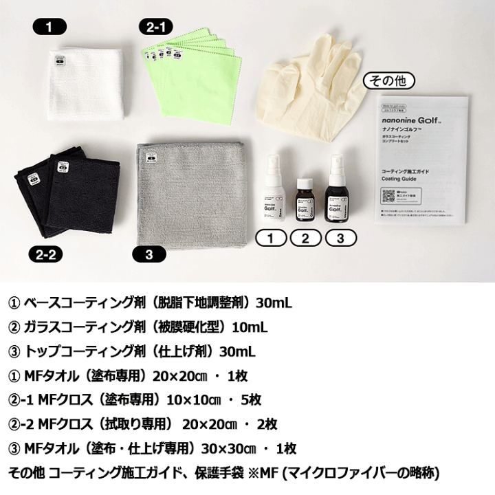 楽天市場】ナノナインGOLF ガラスコーティング コンプリート