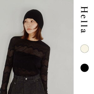 �|�C���g10�{�y�\��zHella �w�� Hella 2026 FALLWINTER COLLECTION Flocked Lace Sheer Top h263-17�y2026�N9�����{��菇�������z