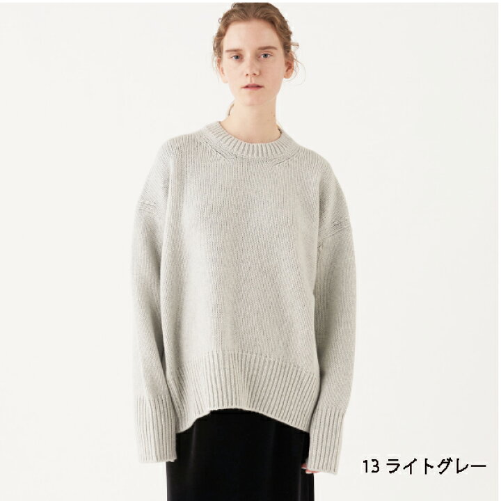 ギャルリーヴィーファインウールクルーネックプルオーバーグレーM 