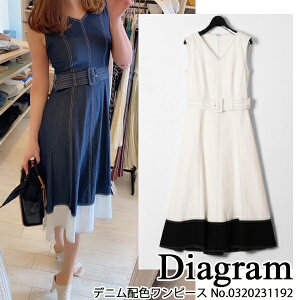 032023192,デニム配色ワンピース,Diagram,ダイアグラム,GRACECONTINENTAL,グレースコンチネンタル,20SS,送料無料