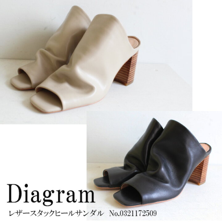 楽天市場 50 Off Sale セール Daigram レザースタックヒールサンダル ダイアグラム グレースコンチネンタル Grace Continental 21ss 送料無料 インスタ ｂｏｕｔｉｑｕｅ Annie