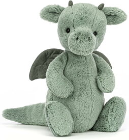 ジェリーキャット ドラゴン ぬいぐるみ バシュフルドラゴン ミディアム Jellycat Bashful Dragon Medium グリーン 緑 かわいい ふわふわ 動物 赤ちゃん 子供 プレゼント ギフト 誕生日