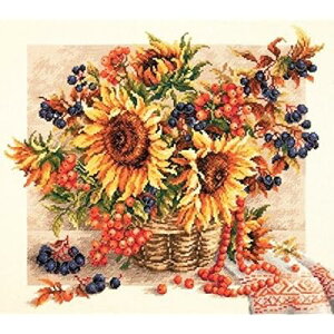 Sunflower in Basket counted cross stitch kits 14 ct, oXPbĝЂ܂ANXXeb`Lbg139*138 |CgA35*35cm NXXeb`
