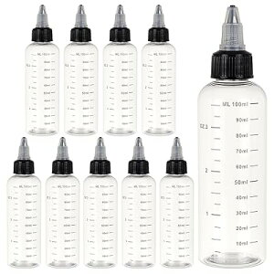 BENECREAT 10��100ml �h���b�p�[�{�g�� �ڐ��� �c�C�X�g�L���b�v �N���A�{�g�� �O���[ �I�C�� ���G�� �t�̗e�� �H�r �N���t�g