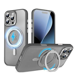 QUEASON ݊i X}zP[XyiPhone 16Pro p MagSafeΉ P[Xz360°]X^h CX[dΉ iphone 16 pro p P[X Ot ČRMILKi phone16pro p P[X 