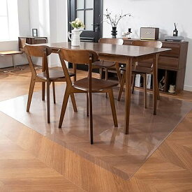 ダイニングマット エンボス加工 透明 180*240cm 厚み1.5mm PVC 床保護マット 床傷防止 特大サイズ オフィス カーペットプロテクターマット 大型デスク足元マット テーブルマット/椅子/食卓/フロア/畳/机下/滑り止め お手入れ簡単