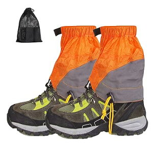 SEKIDAR 登山用ゲイター 防水 ショート ゲイター 泥除け 砂よけ 雪よけ レッグカバー 防水 登山スパーツ ショート 雨 雪対策 トレッキング 登山 アウトドア 軽量 通気 男女兼用 オレンジ