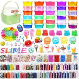Funk Doggie スライム キット 水晶粘土 37個 DIY ねんど セット おもちゃ 手作りツール 金魚鉢ビーズ 果物切片 カラフルフォーム紙吹雪 粘土遊び りクリスタル粘土 slime