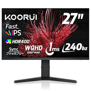 KOORUI Q[~Oj^[ 240Hz j^[ 27C` WQHD(2560×1440) (IPS /1ms OD/AdaptiveSync/HDMI×2 / DisplayPort/X//c]/s{bg) 27E3QK