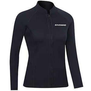 MORGEN SKY サーフスーツ ウェットスーツ 3mm ジャケット 男女 水着 上着 サウナスーツ 保温通気 防寒防風 水陸両用 紫外線対策 サーフィン ダイビング 釣り 潮干狩り マリンスポーツ KNN302 (L, レ