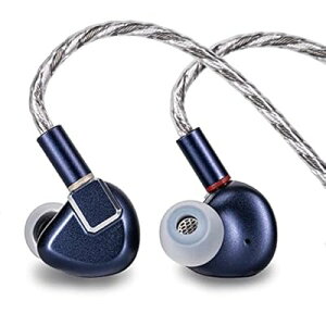LETSHUOER S12 Pro イヤホン 14.8mm平面磁気駆動ドライバー 有線イヤモニ カナル型 モニターイヤホン 2pin 0.78mm 単結晶銅銀メッキケーブル(2.5mm/3.5mm/4.4mm交換式プラグ, ディープスペースブルー)