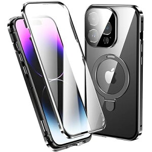 iPhone p 15 Pro Max P[X MagSafeΉ CX[dΉ SʃJo[ Ot X^h@\ ̌^Yی bN ʃP[X}Olbg KX ACtH15ProMax Jo[ NA