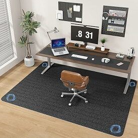 RemixOri チェアマット 180×140cm ゲーミングチェアマット 特大 厚み4mm 椅子マット カーペットタイプ 滑り止め加工 床保護 傷防止 騒音対策 床暖房対応 ズレない 吸音マット 丸洗い可能 ブラック