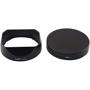 haoge ���^�� �����` �����Y�t�[�h + �t�[�h�L���b�v �x�m�t�B���� Fujifilm Fujinon XF 23mm F1.4 R & XF 56mm F1.2 R (APD) �����Y �p LH-XF23 �݊� X-T4 X-T3 X-E4