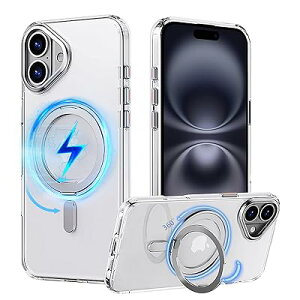 PRODELI �P�[�X For iPhone 16 ��p �J�o�[ �ϏՌ� PC+TPU�f�� �y�ČRMIL�K�i�E?agSafe�Ή��z�X�^���h�@�\ �w��h�~ �����h�~ ������� ���C�����X�[�d�Ή� �C�菝�h�~ �X�}�z�P�[�X �A�C�t�H�� 16 �p ��