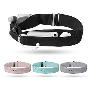 BOATPRO ランニング ポーチ 揺れない 3ポケット 伸縮 防水 防汗 83g超軽量 スマホ収納 ペットボトル マラソンポーチ ランニングポーチ ウエストポーチ レディース メンズ ブラック L