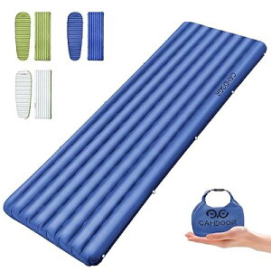 CAMDOOR インフレーターマット高R値6.8 エアーマット 厚手10cm 超軽量キャンプ マット【1年間の・SGS認証・より広い】-25°C使用可能 コンパクト キャンプ 登山 車中泊 連結可能 耐水加工 防水 防