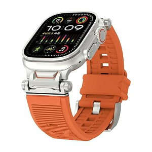 コンパチブル for apple watch バンド アップルウォッチ バンド 幅広め 42mm/44mm/45mm/46mm/49mm スポーツ バンド フルオロゴム ステンレス接続部 Ultra3/ultra2/ultra ウルトラバンド 防水