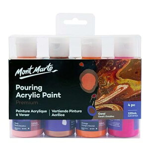 Mont Marte AN|[OGZbg XF h Pouring Acrylic Set 4 x 120ml yC ~bNXς Premixed LoX ؍ x@۔ CSyȂǗlXȕ\ʂɓKp